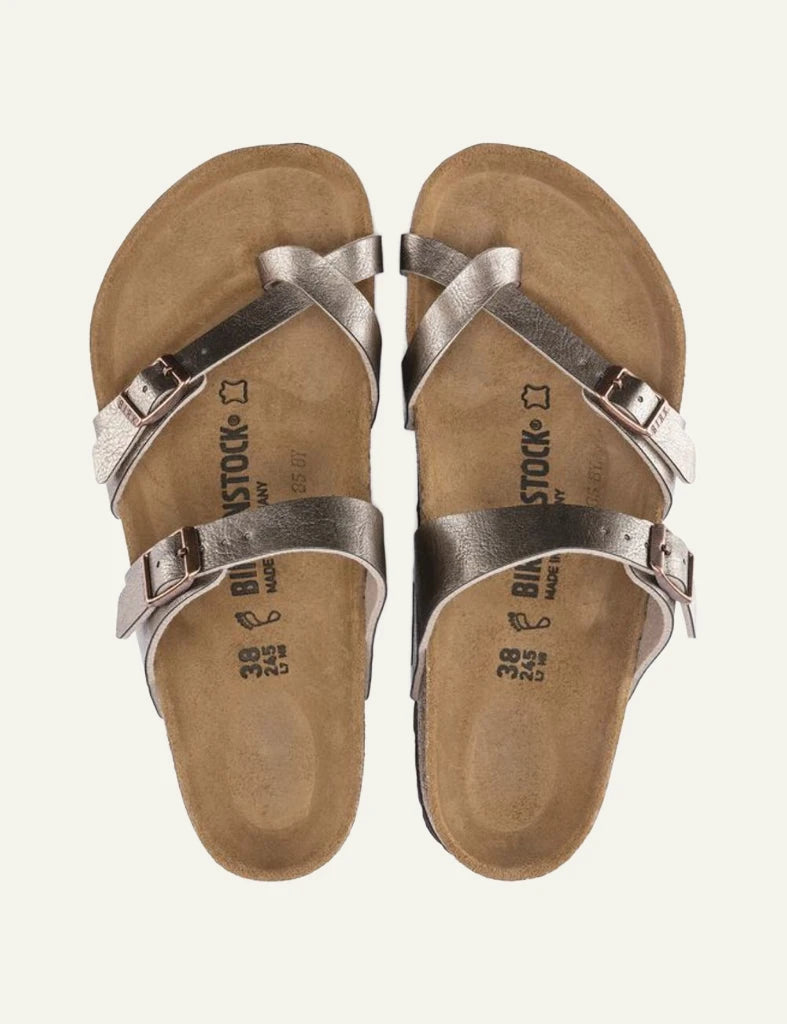 Birkenstock Mayari BF graceful taupe toe loop sandal top view