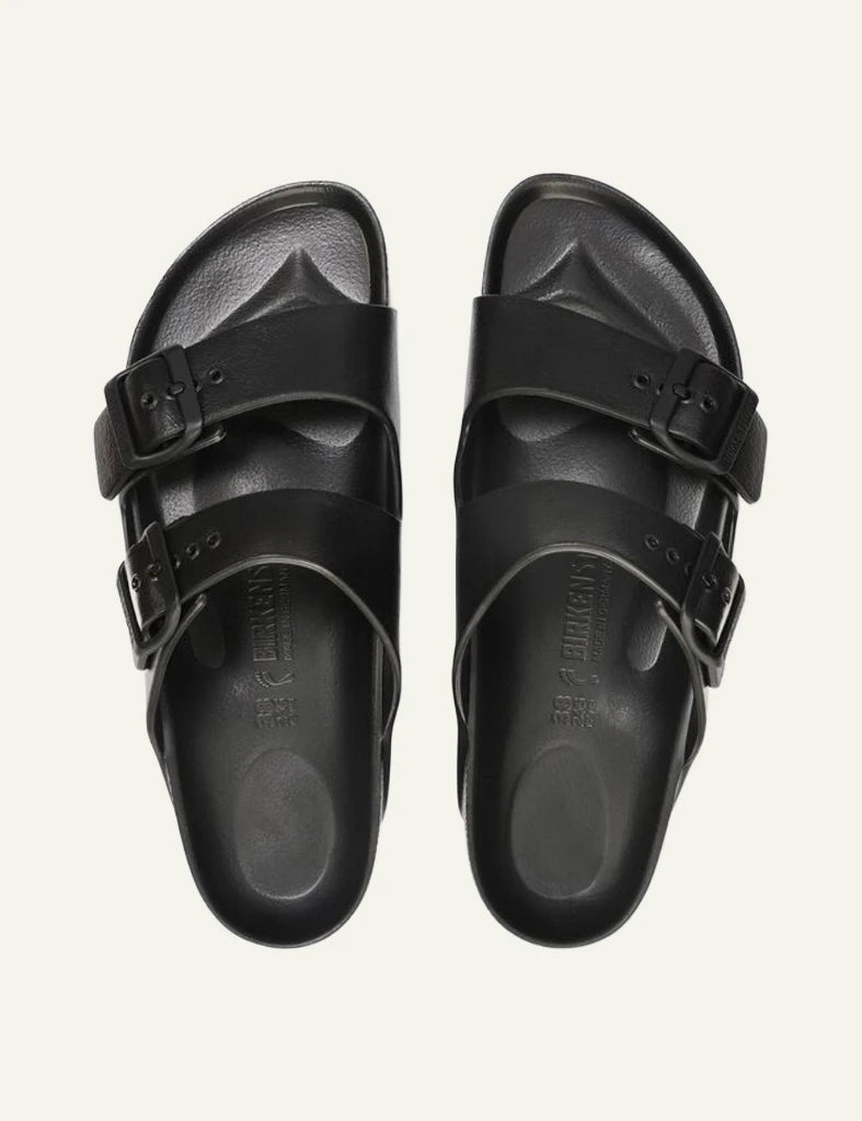 Birkenstock Arizona EVA black slide sandal top view