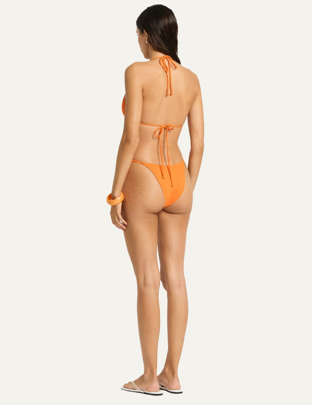 Bound reversible bikini brief mandarin coconut tie back view