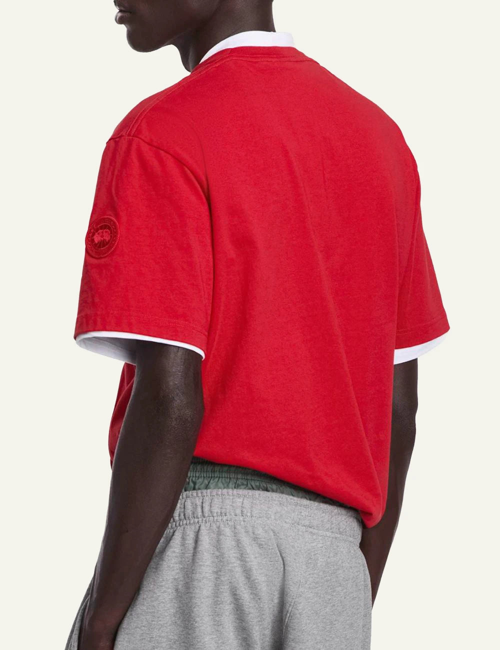 Canada Goose novo t-shirt red organic cotton back view
