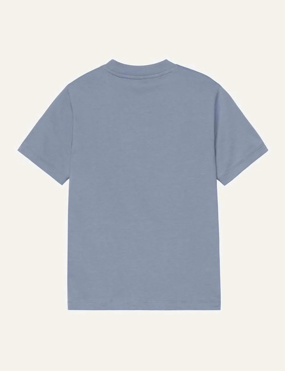 Carhartt WIP light blue t-shirt with round neckline and small chest logo back flat view