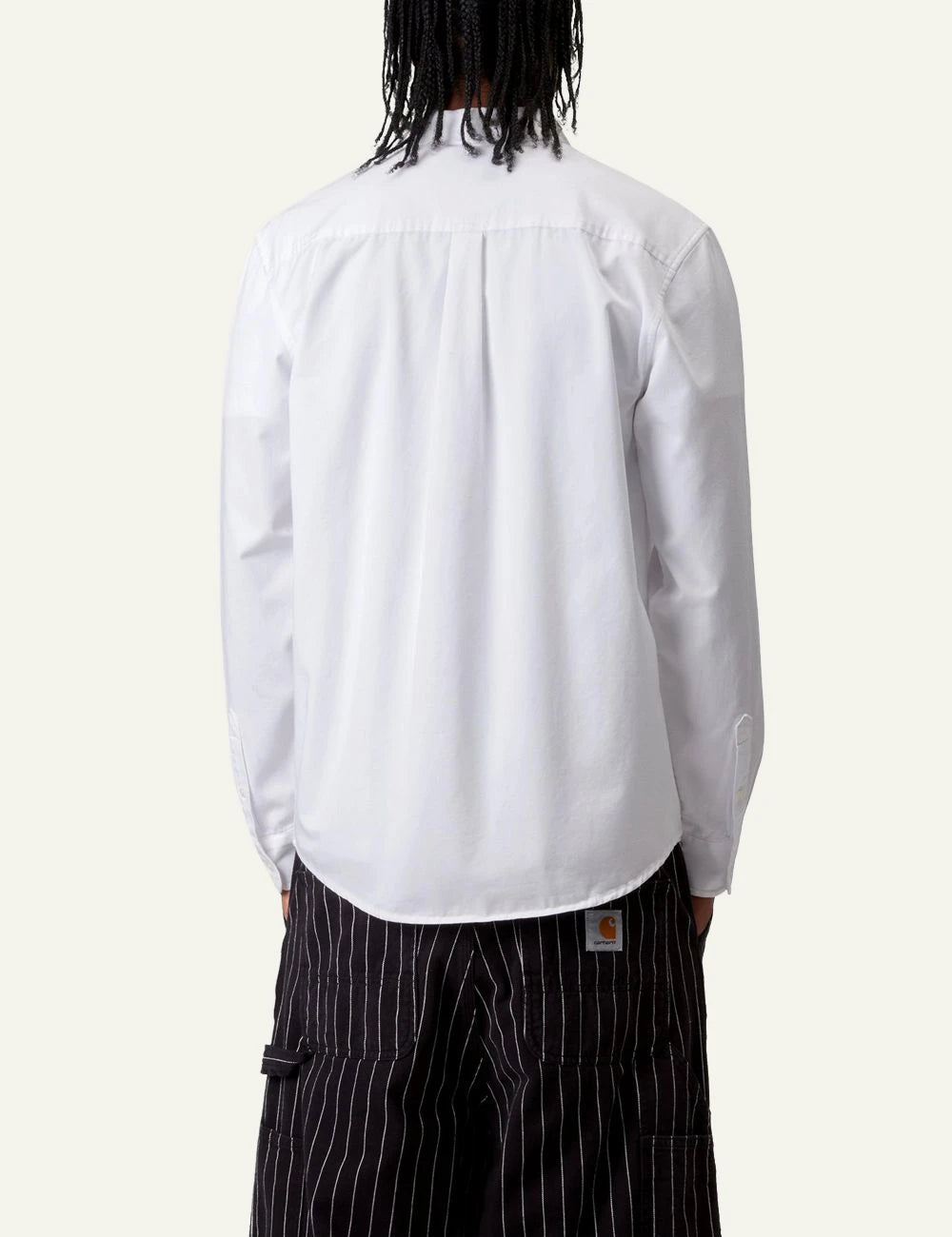 Carhartt WIP L S Madison Shirt White Black back view