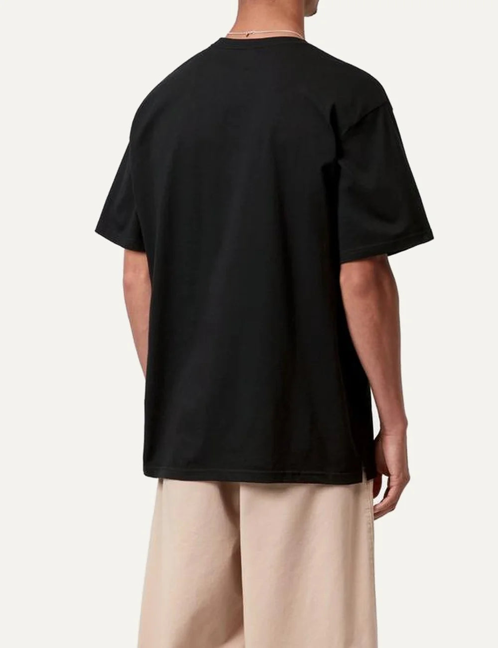 Carhartt WIP men S/S Madison black organic cotton T-shirt with embroidered C logo back