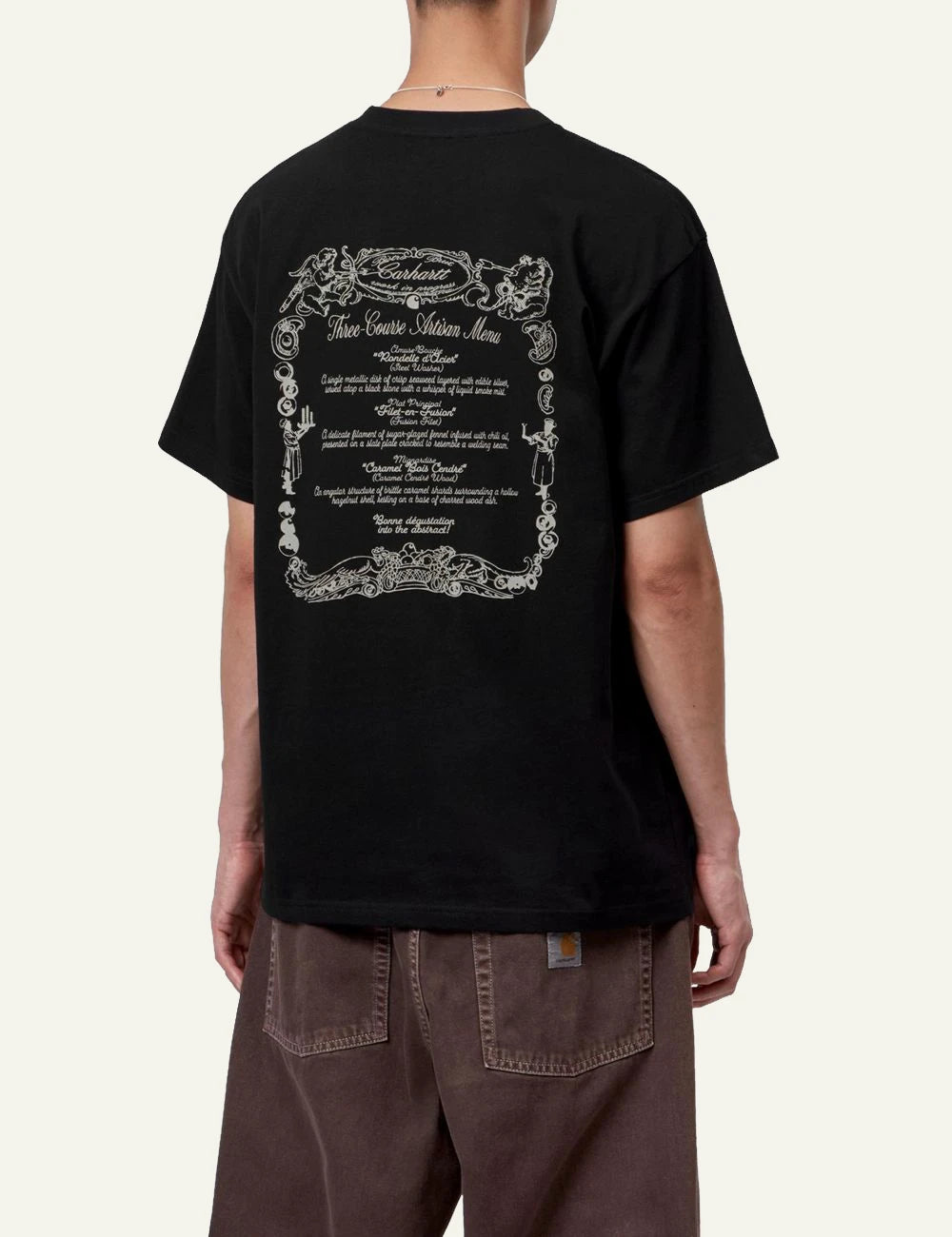 Men's Carhartt WIP S/S Chez WIP T-Shirt in black with graphic prints back