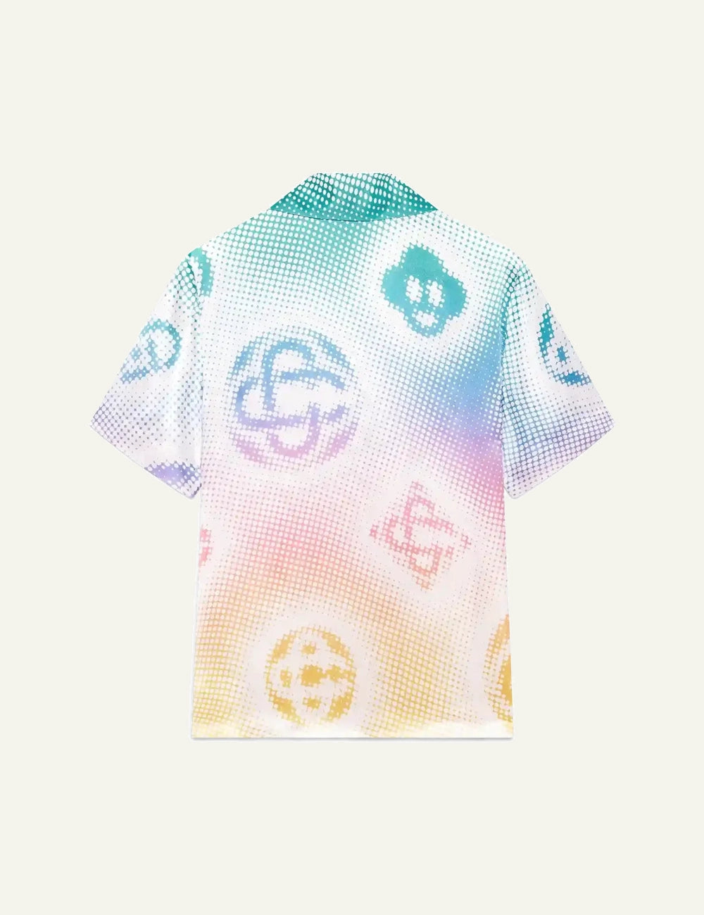 Casablanca Shirt Multicolor Gradient Monogram Print Back Flat View