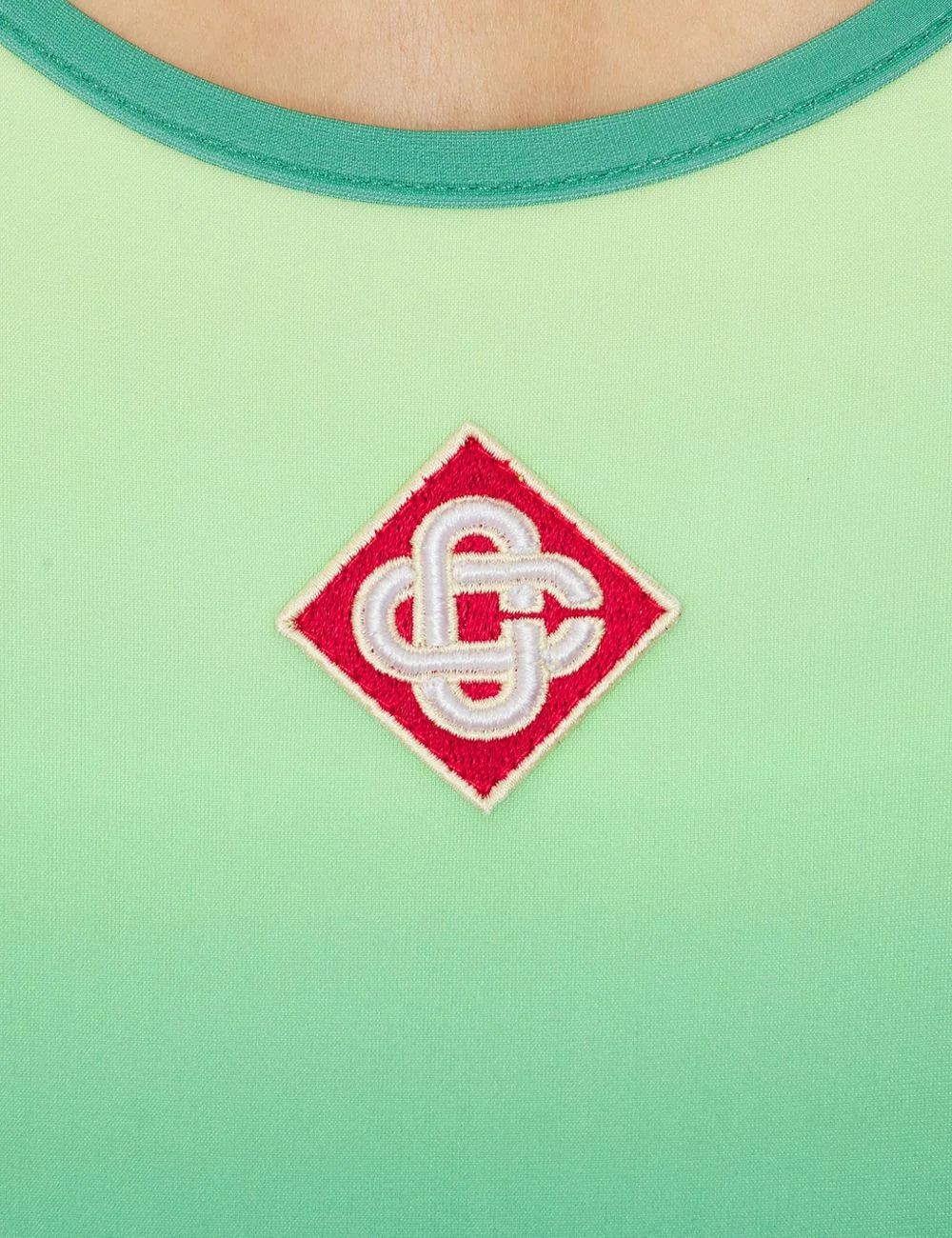 Casablanca Swimsuit green blue print detail logo