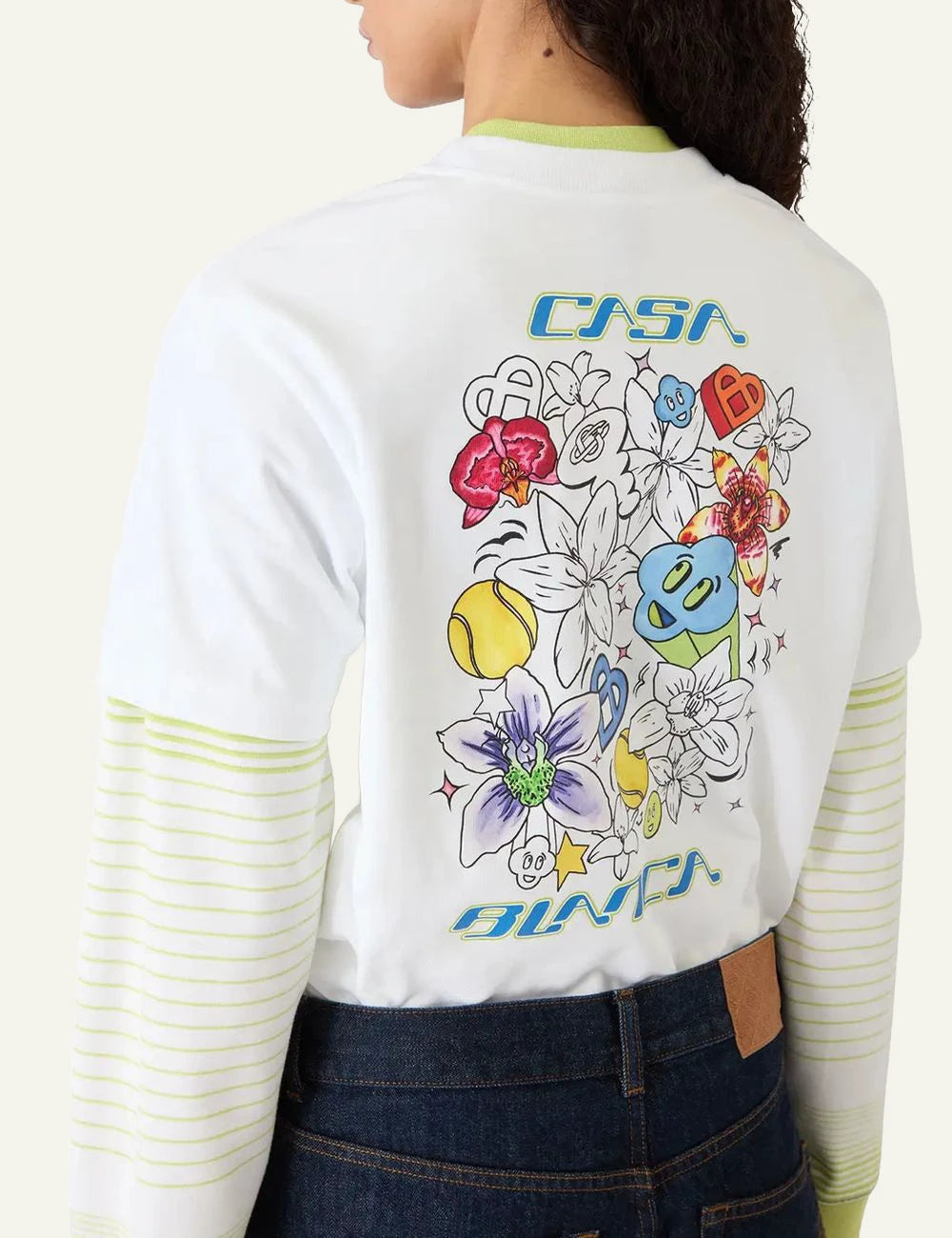casablanca white graffiti frame graphic t shirt back print