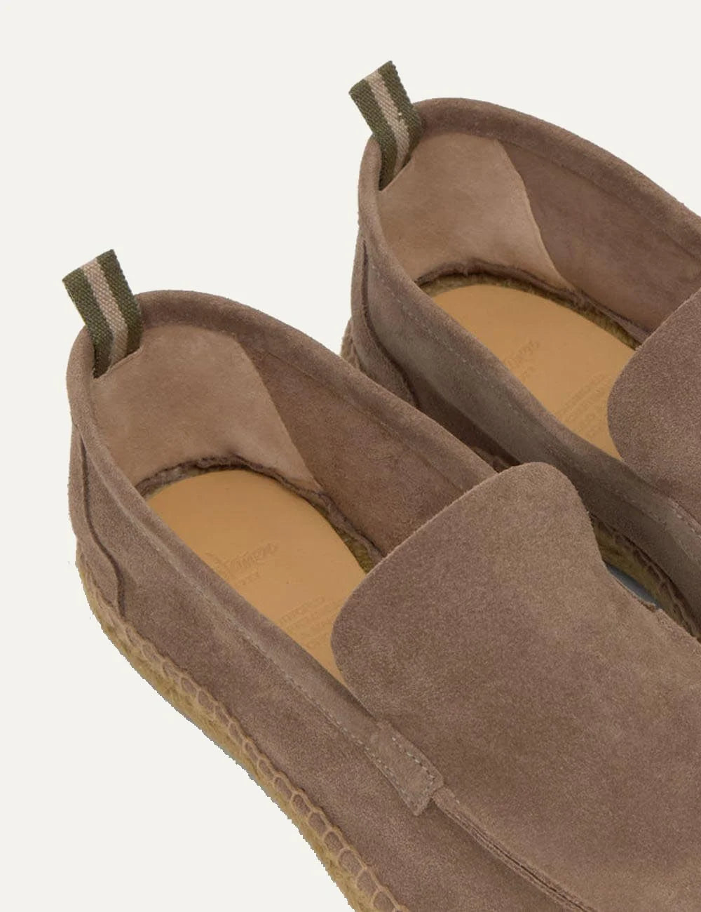 Castaner suede espadrilles taupe jute sole back view