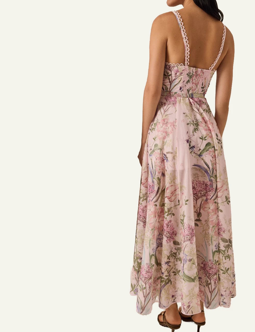 Charo Ruiz Gardenia dress floral bustier pink mini lace back