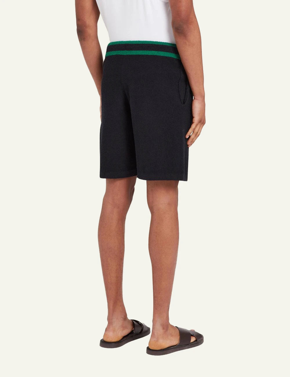 Che Armando boucle knit poukamiso navy green details back