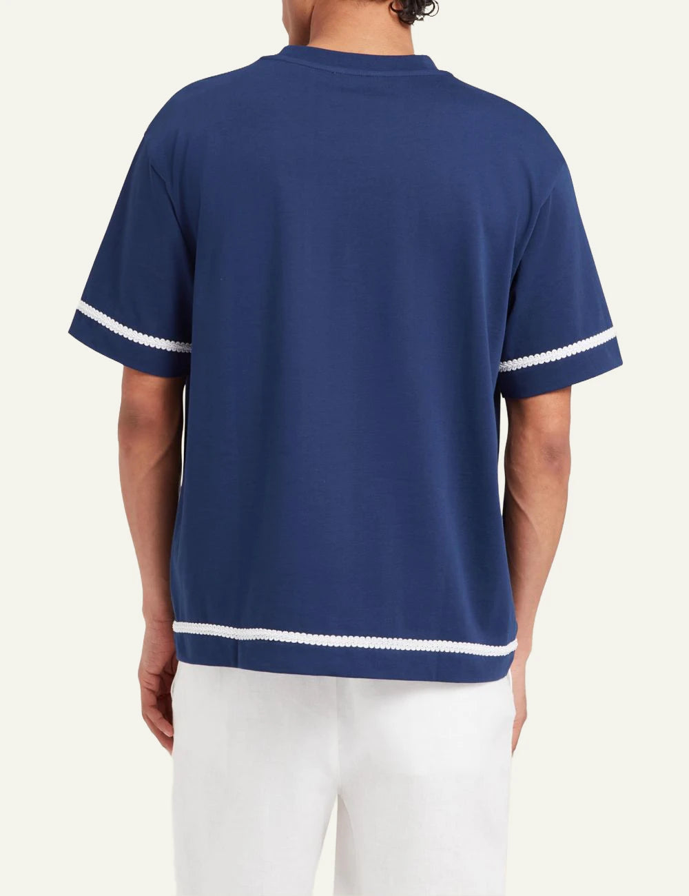 Che blue t-shirt embroidered pocket detail back