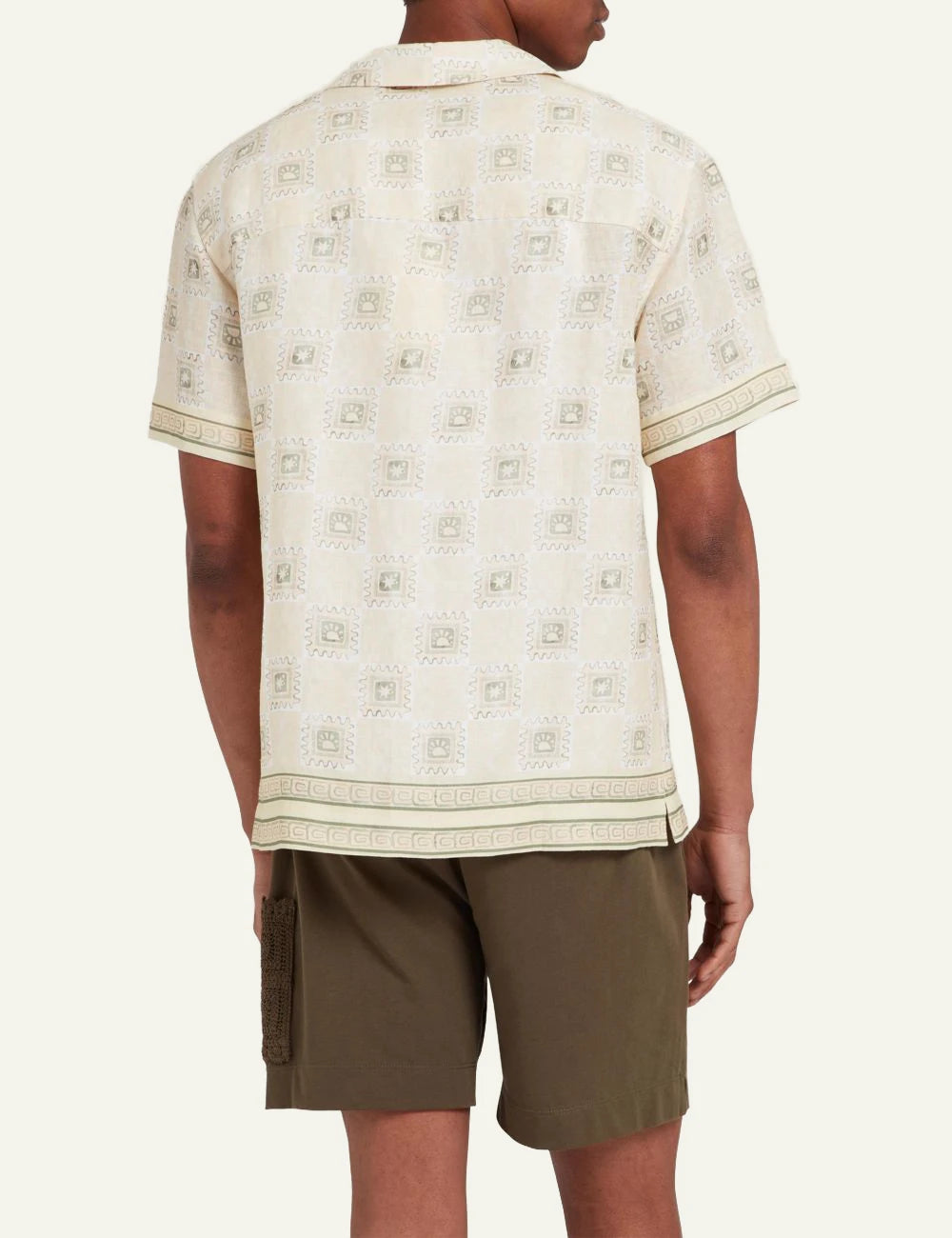 Che telha print poukamiso linen ecru back
