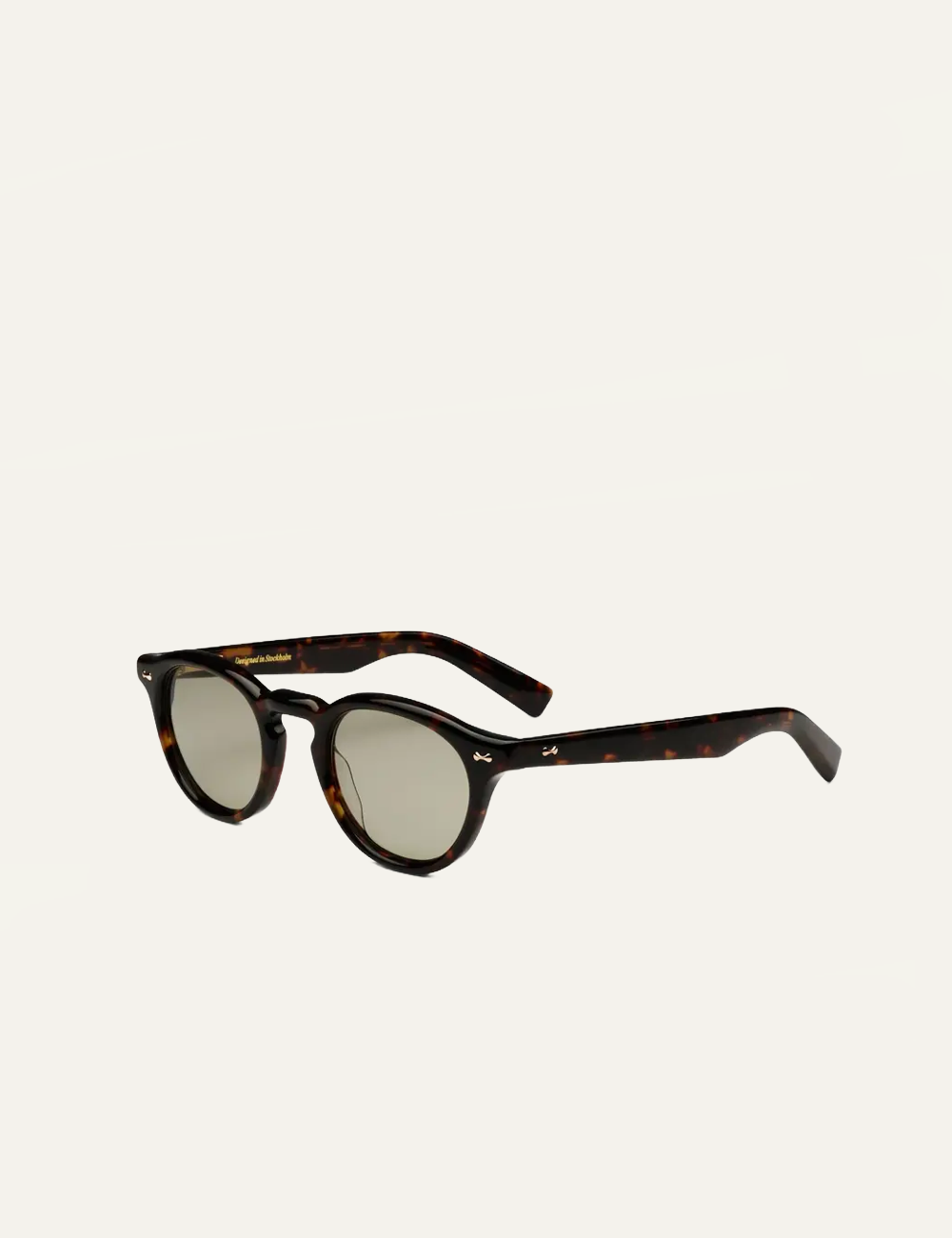 Chimi Round Sunglasses Tortoise Green Lens side View
