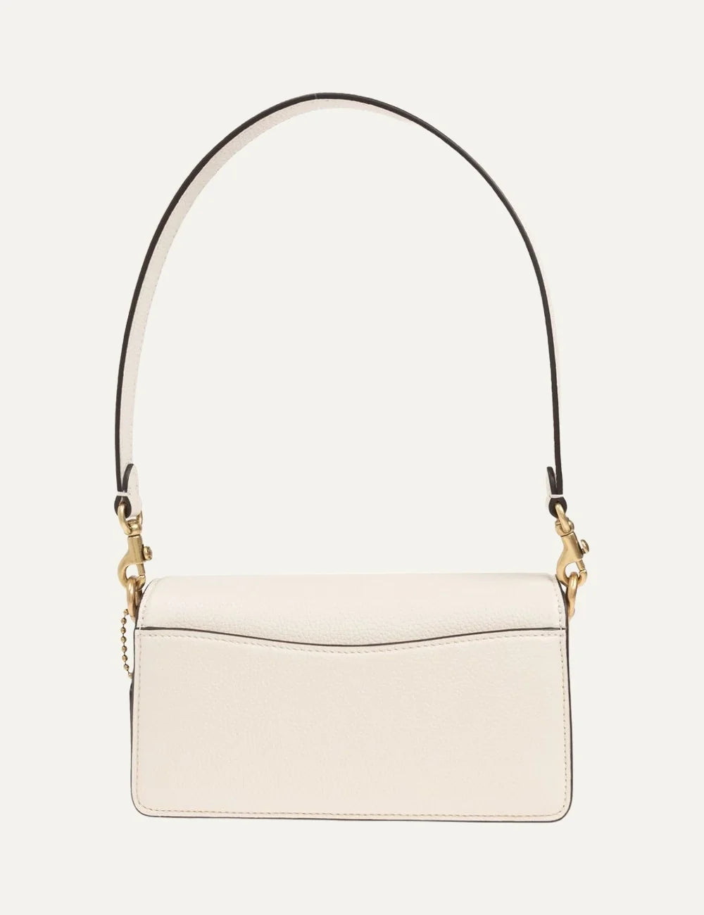 Coach women ivory pebble leather shoulder bag with gold C logo back
