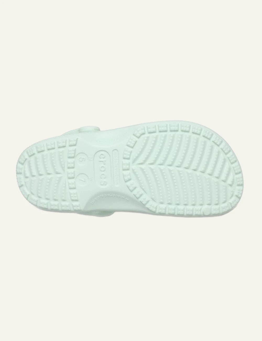 crocs classic clog mint green sole view