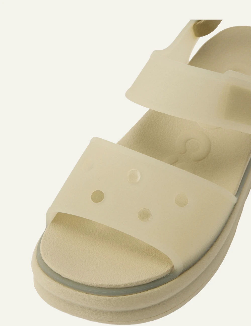 crocs platform sandal cream hook loop strap open toe top view