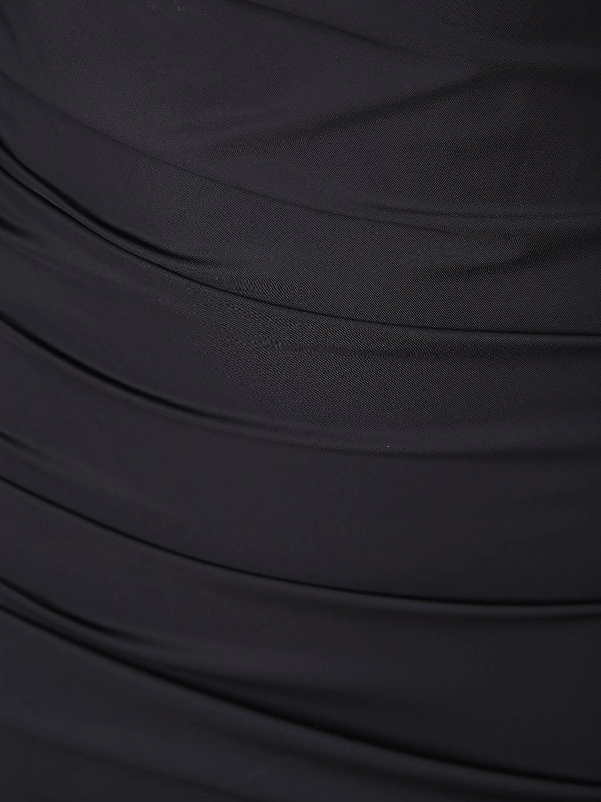 Daname Women’s Black Ruched Sleeveless Maxi Dress fabric detail
