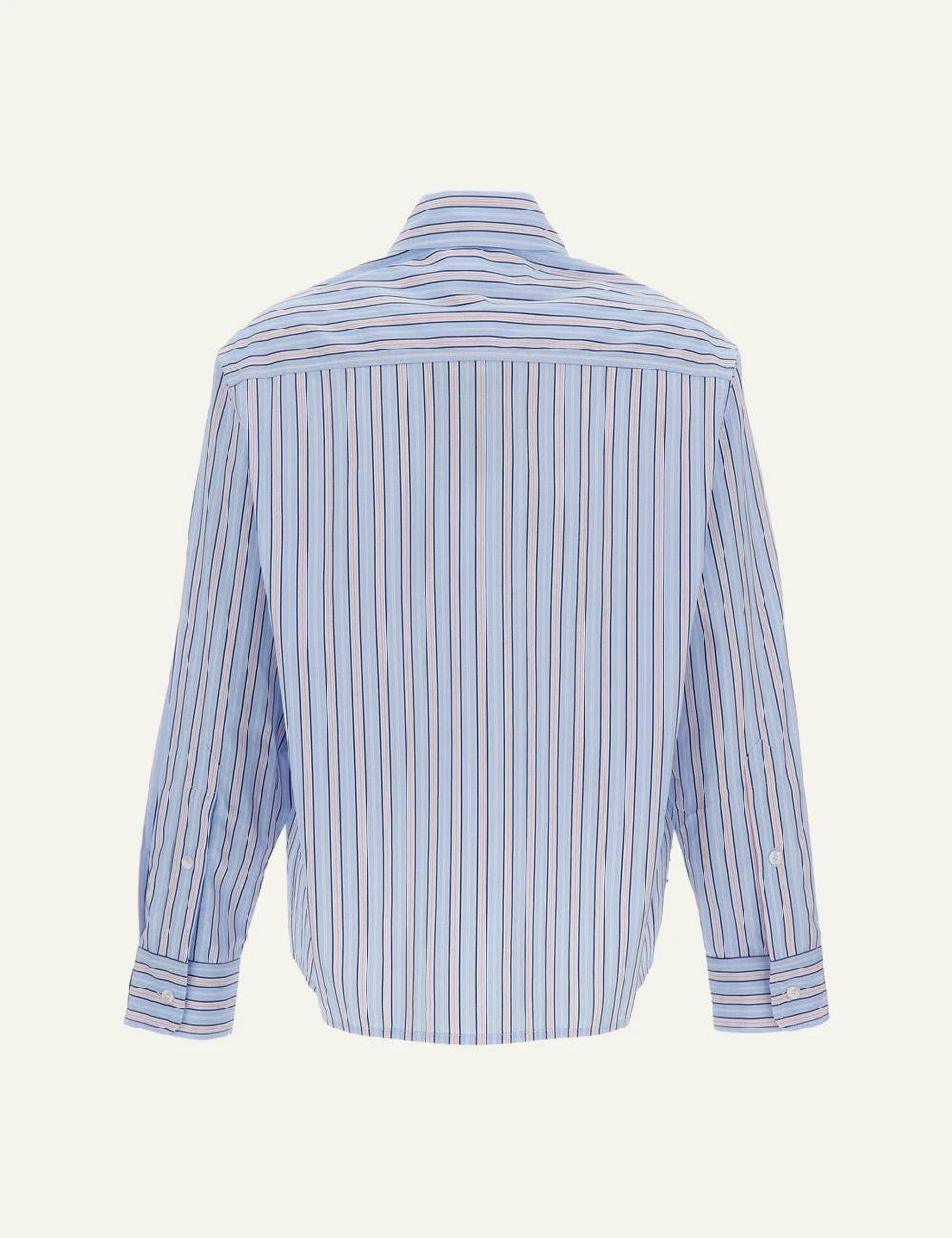 Des Phemmes classic shirt blueberry pink striped me bead rhinestone embellishments back view