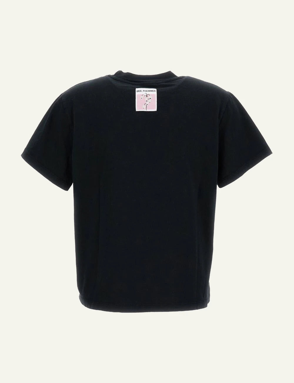 Des Phemmes classic t-shirt black me crystal embellishments boxy fit back view