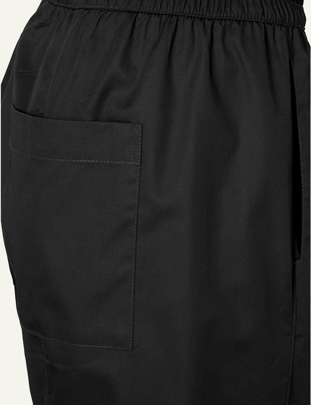 Devotion Twins pants black cotton poplin cropped elastic waist back detail view