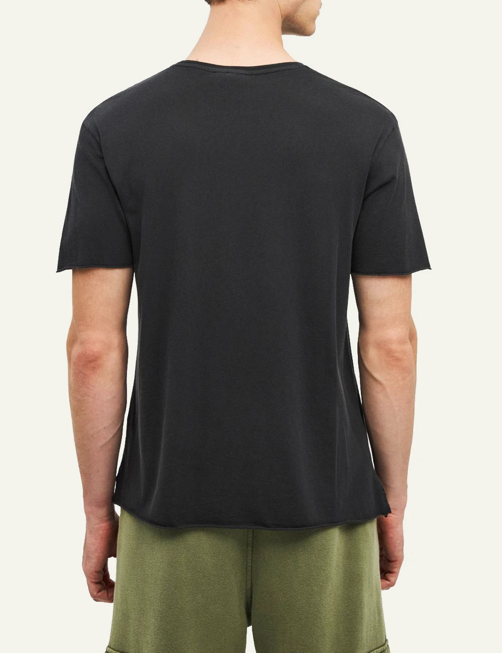 Men's Dirty Laundry black cotton T-shirt with regular fit and raw edge finish back