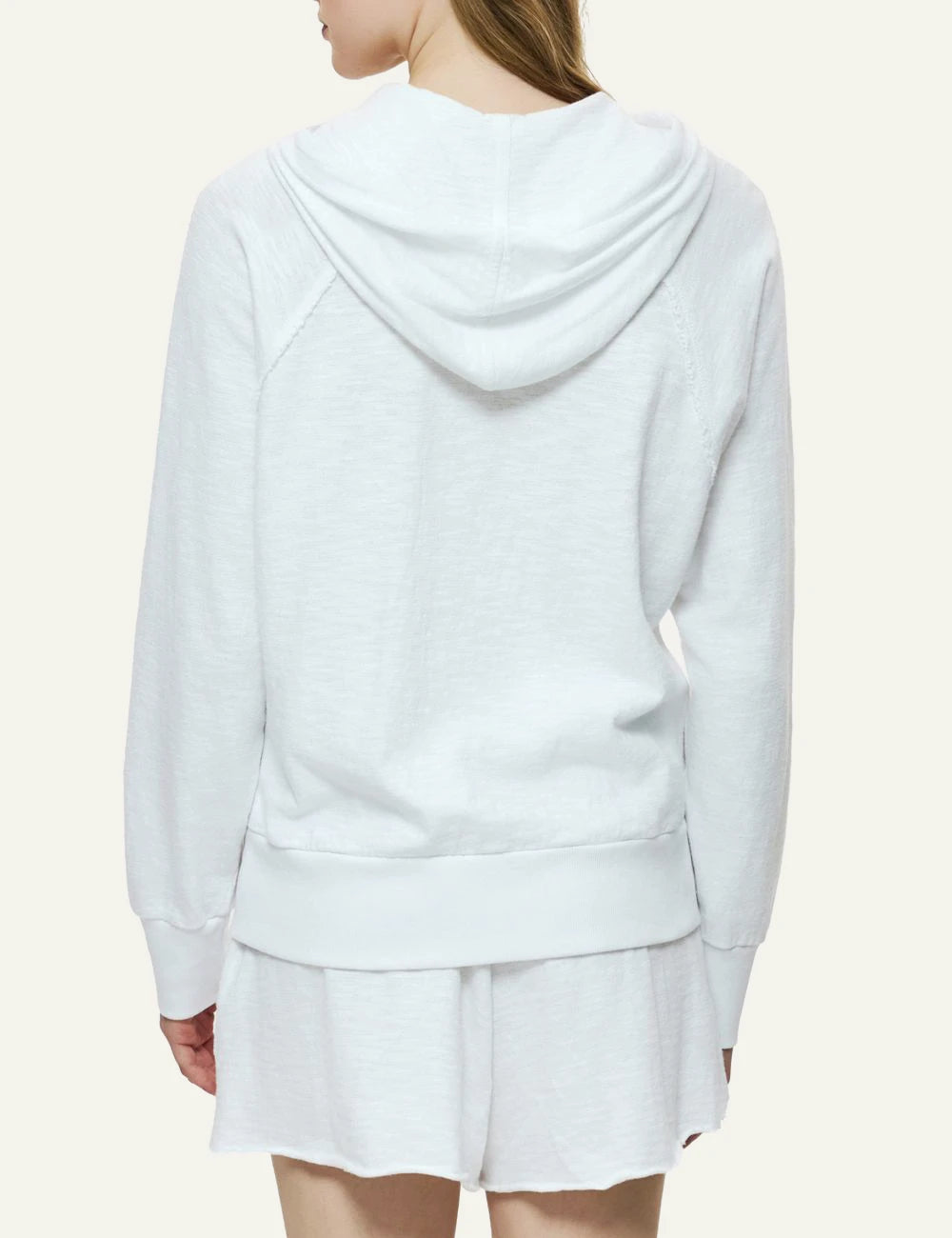 Dirty Laundry regular raglan fullzip hoodie white back look