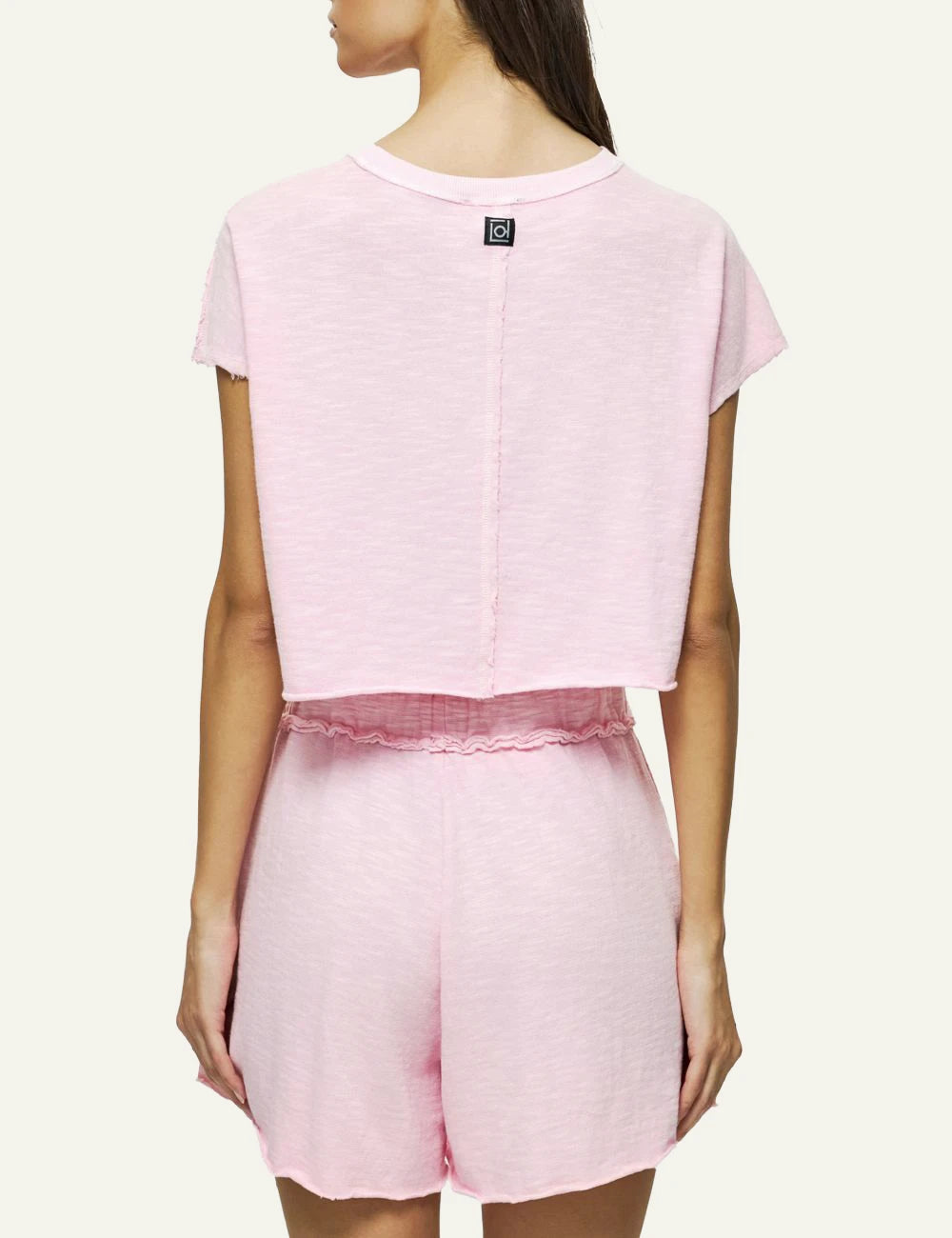 Dirty Laundry relaxed raw cut t-shirt bubblegum back look