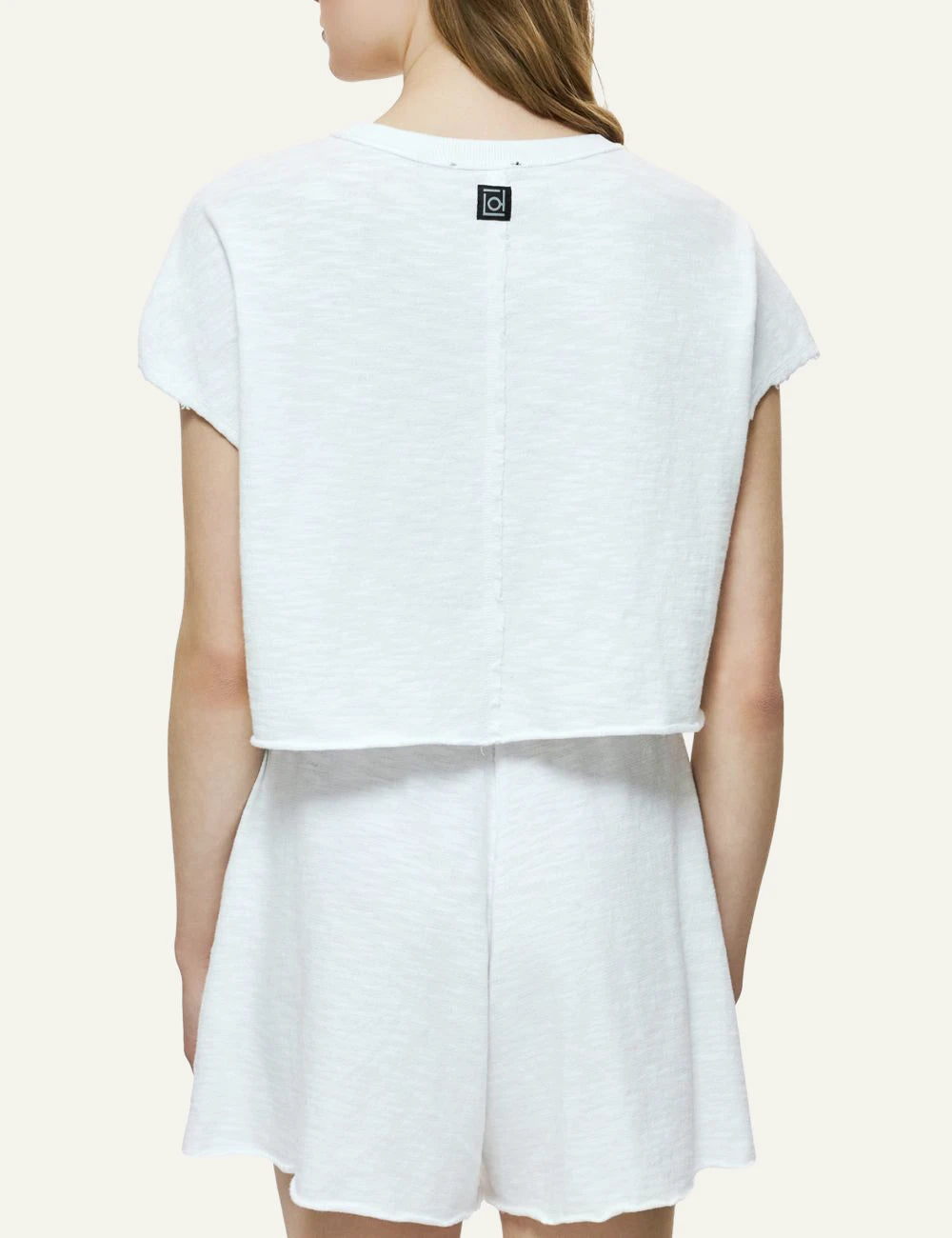 Dirty Laundry relaxed raw cut t-shirt white back look