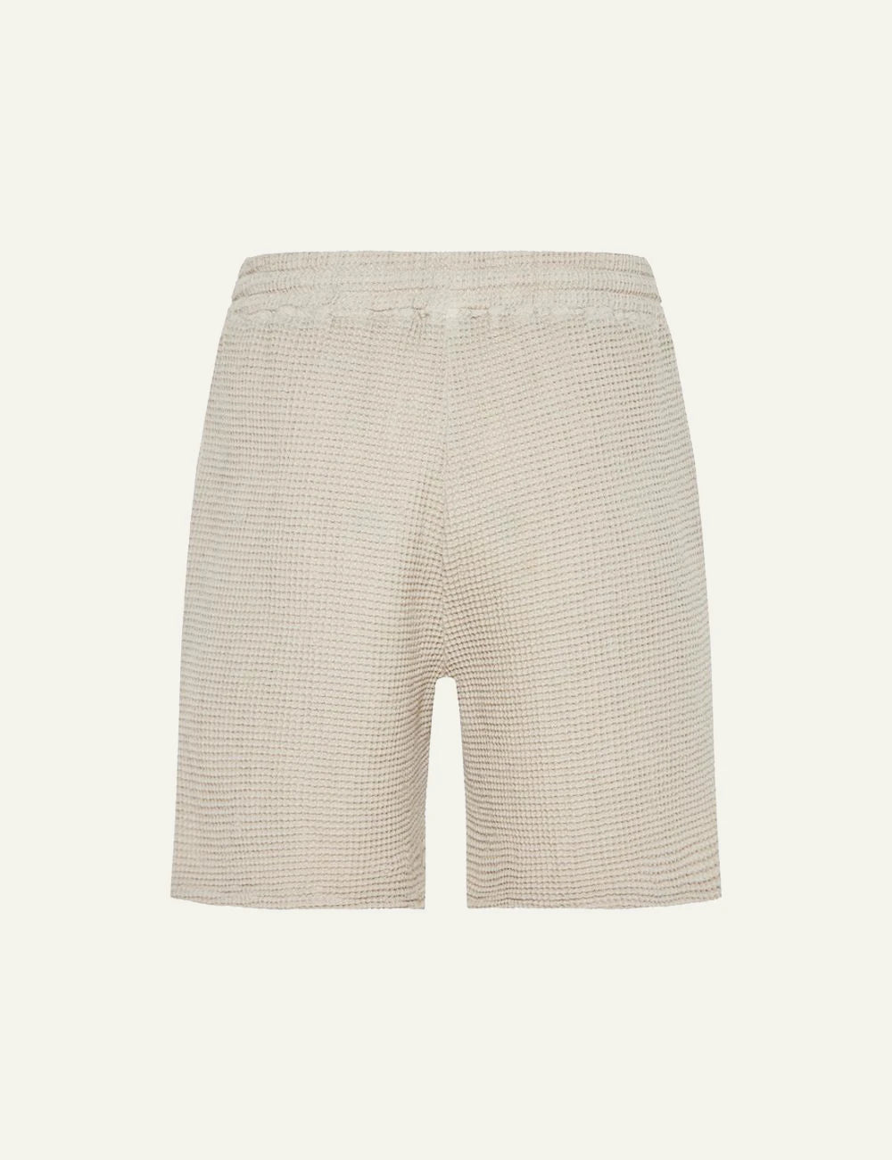 Dirty Laundry shorts sand waffle texture elastic waist drawstring back view