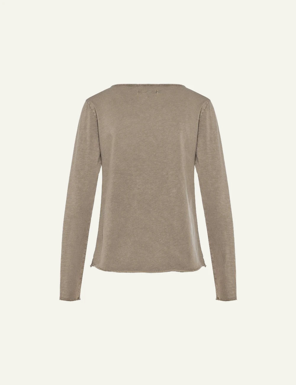 Women's Dirty Laundry taupe washed long sleeve top back