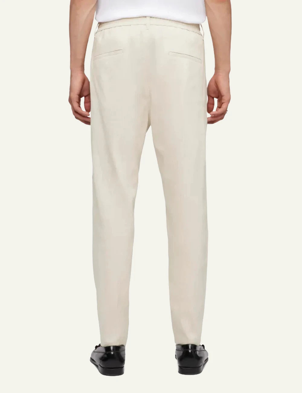 Drykorn CHASY trousers beige tapered cropped mid waist tailored back view