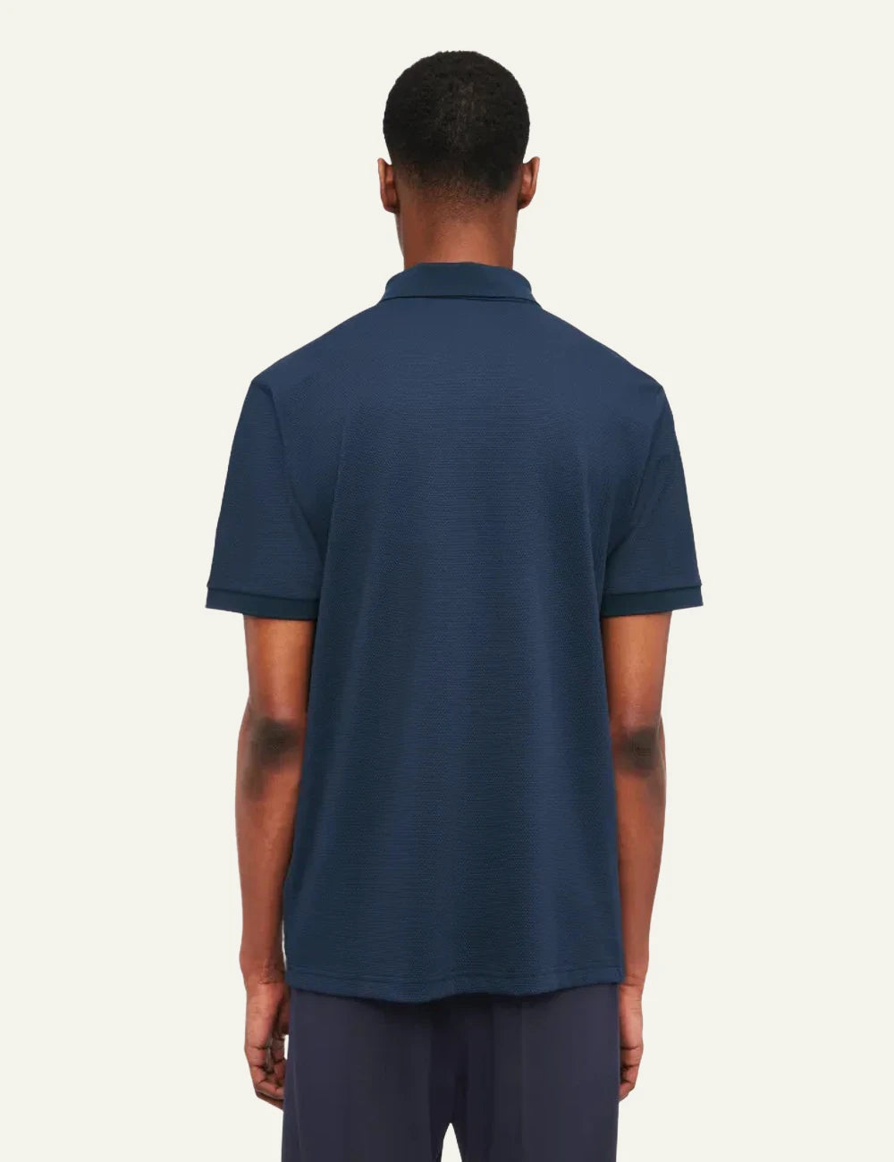 Drykorn SANTOS polo shirt navy short sleeve piqué regular fit back view