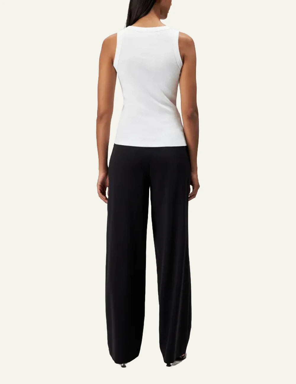 Women's DRYKORN white ribbed cotton tank top with scoop neck and slim fit back