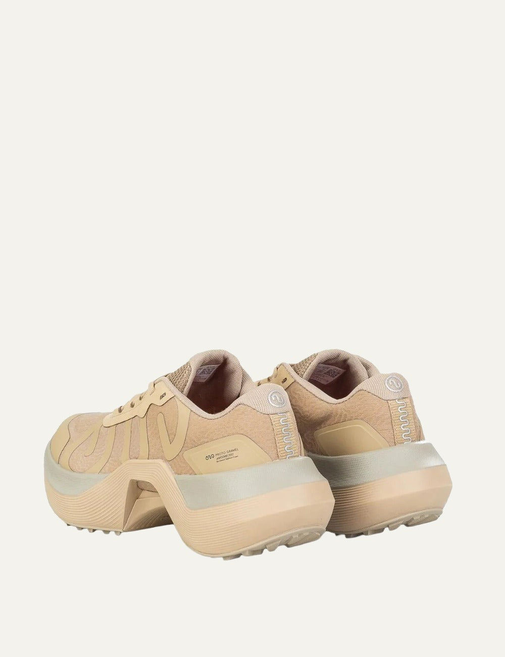 Ena Proto Gravel sneakers beige chunky sole back view