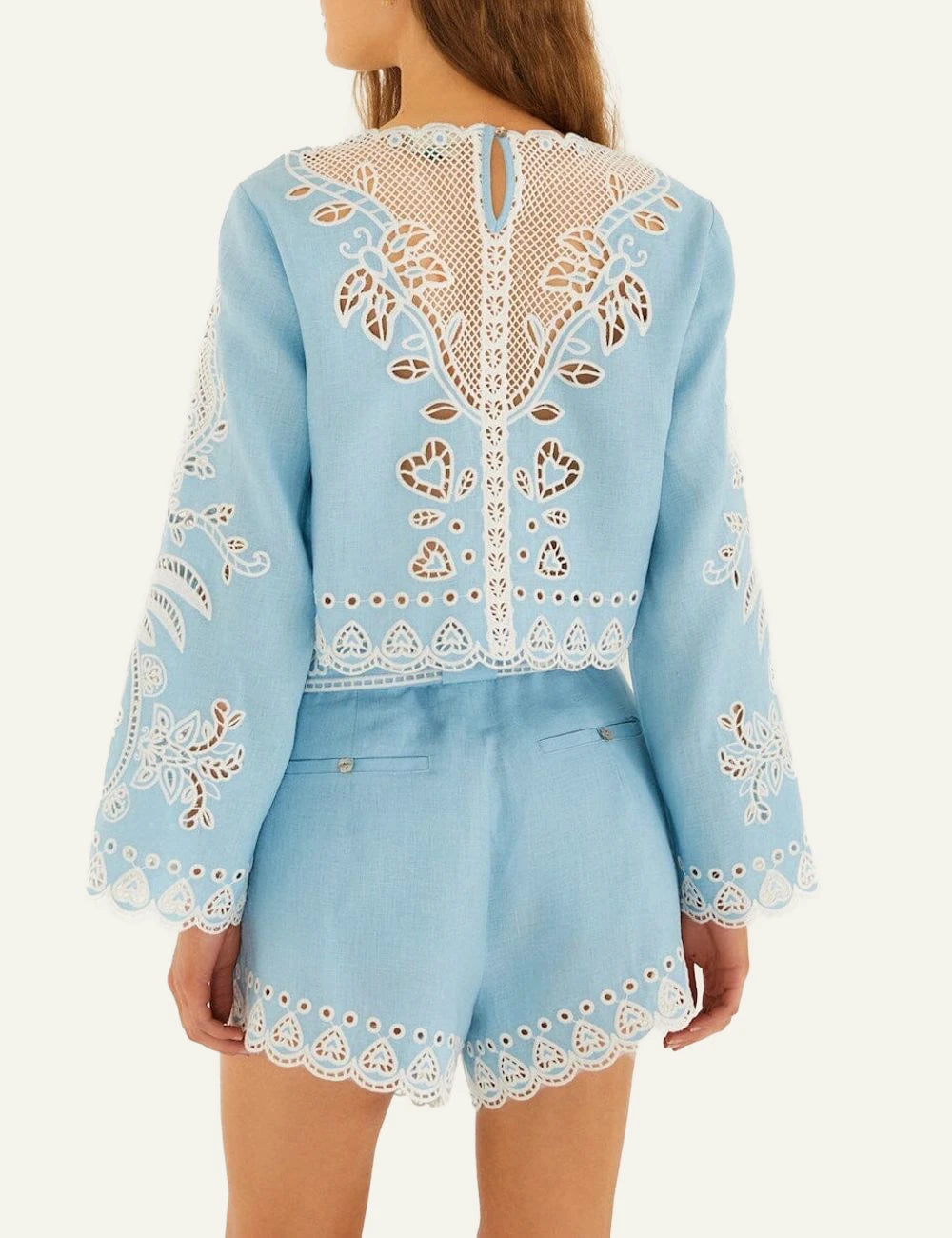 Farm Rio blue shorts back view