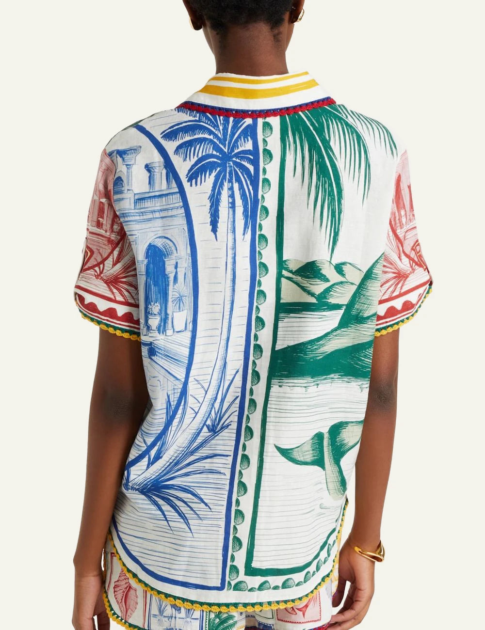 Farm Rio brasil vintage shirt multicolor short sleeve back view