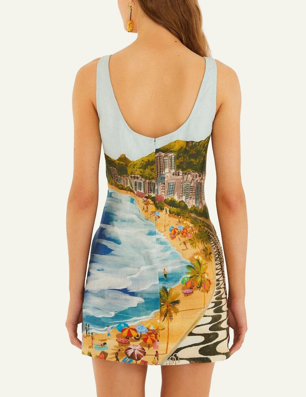 Farm Rio copacabana beach mini dress multicolor back