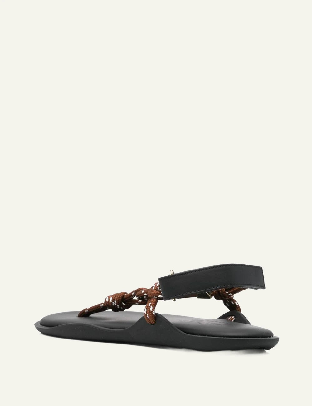 Flowze Flo sandals black sole me brown rope straps back view