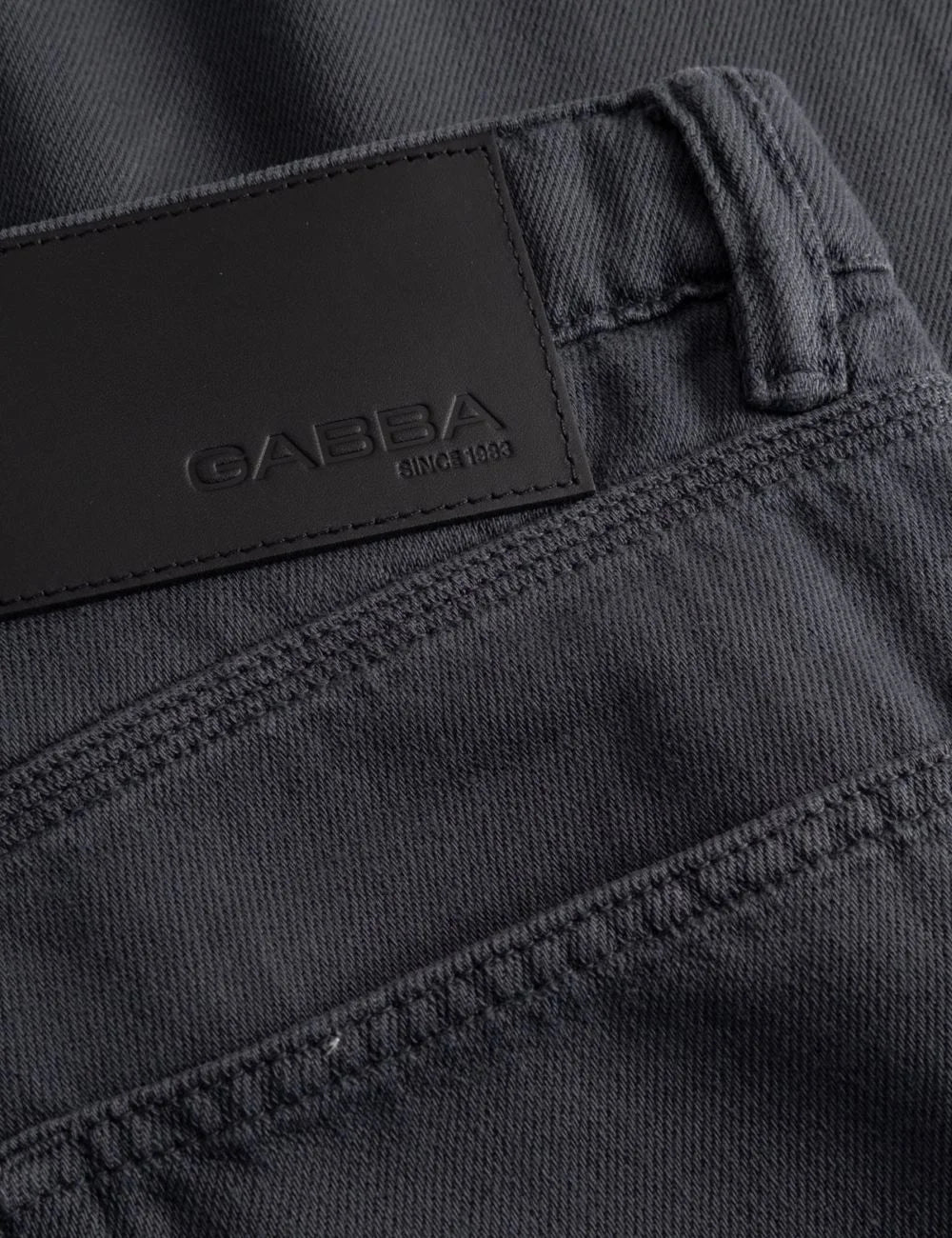 Gabba jeans black relaxed tapered fit garment dyed front flat view
