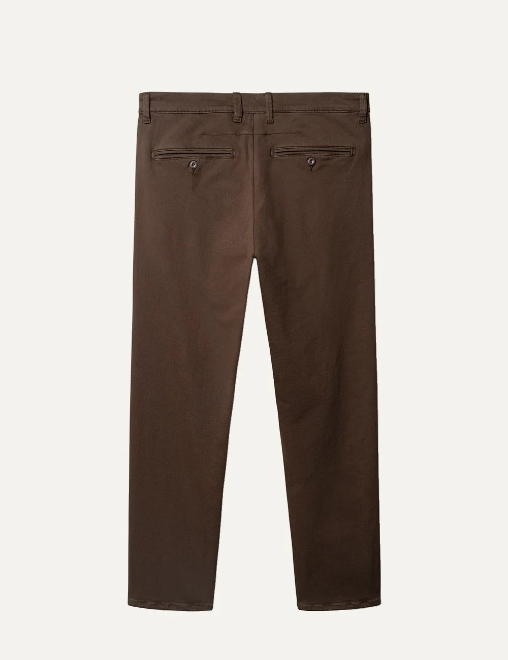 Gabba men's brown GABpaul slim fit chino trousers with garment-dyed finish, French side pockets and tapered silhouette back