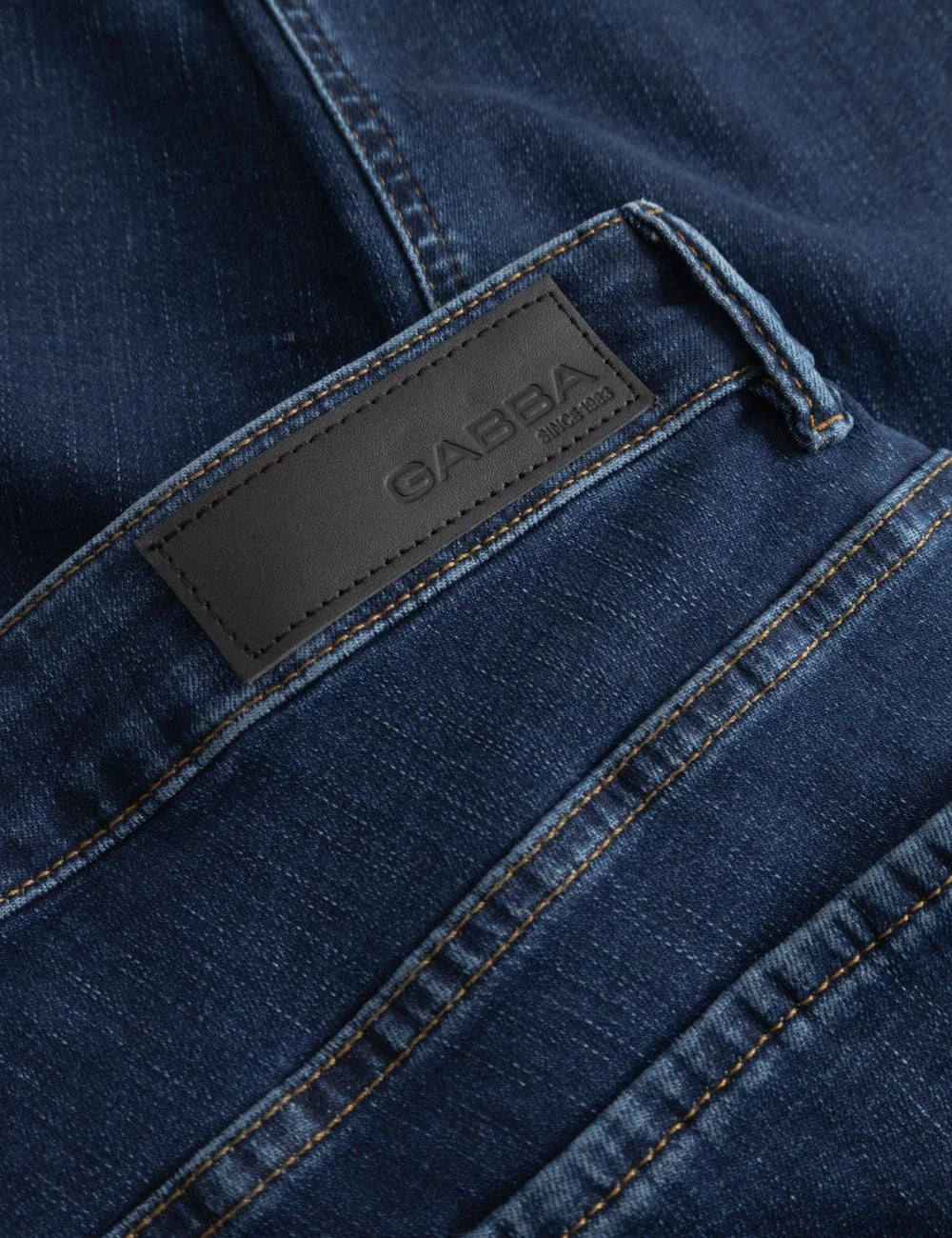 Gabba jeans blue slim fit stretch denim back logo view