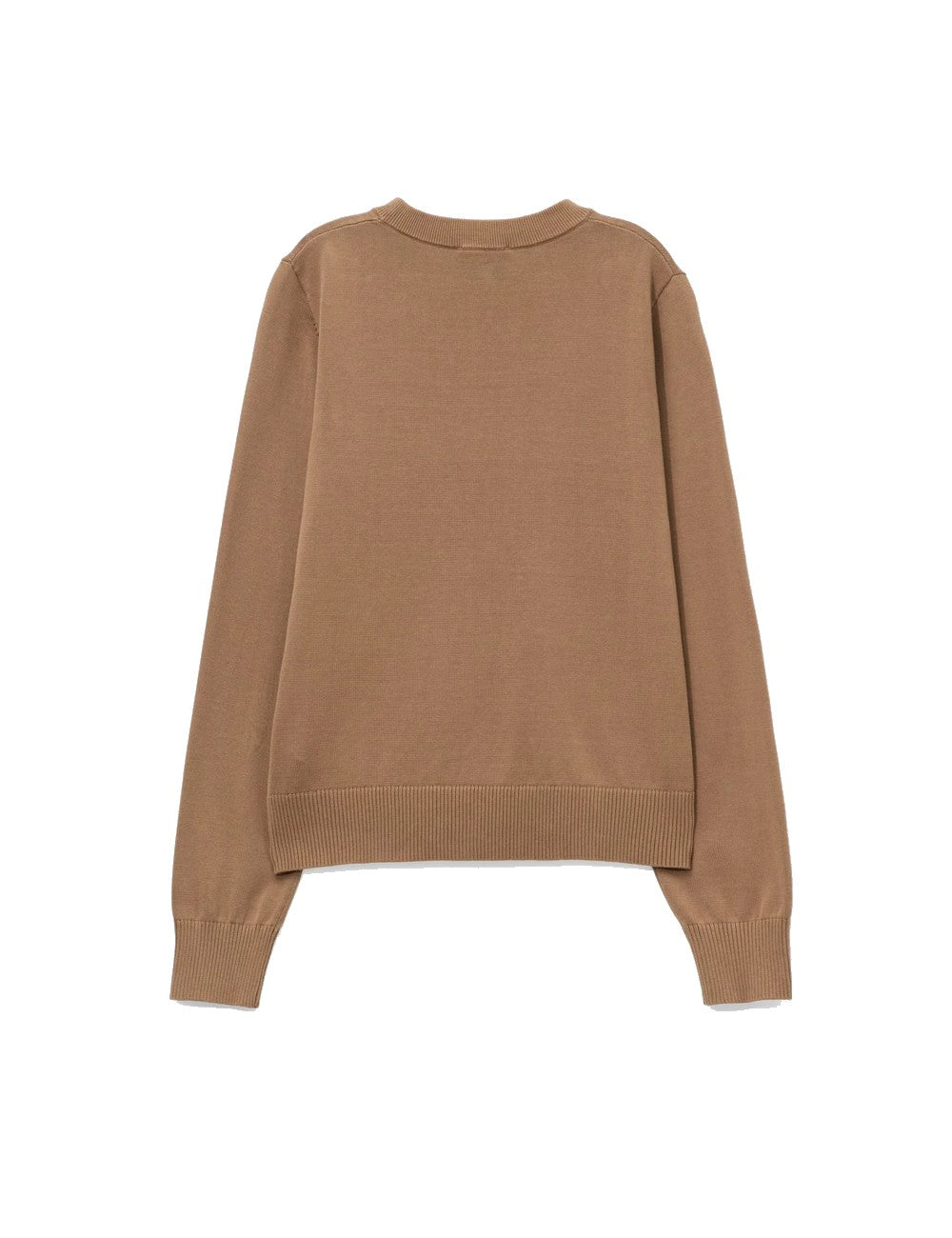 Ganni Fine Cotton Graphic sweater camel cherry logo back view