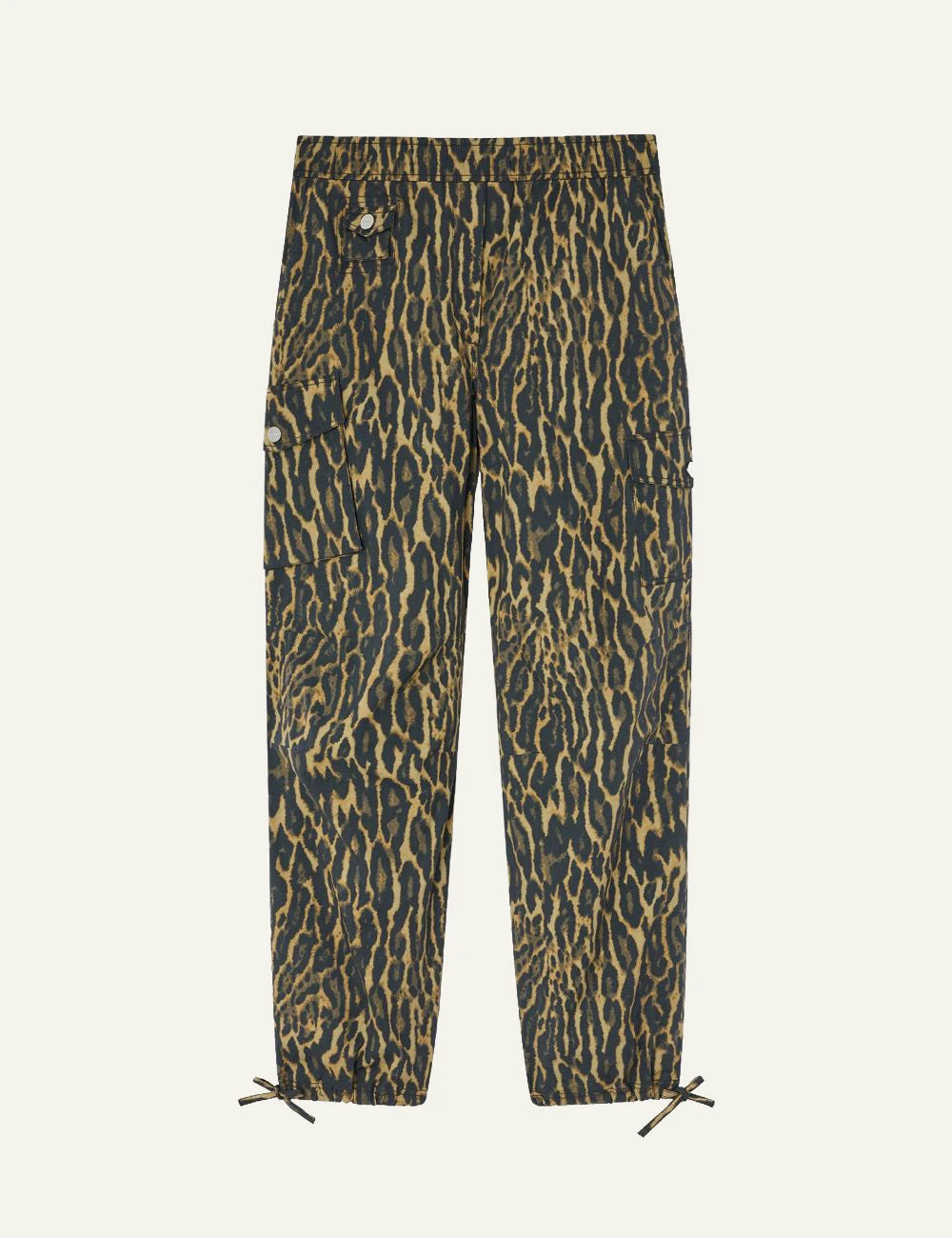 GANNI leopard print cargo pants front view
