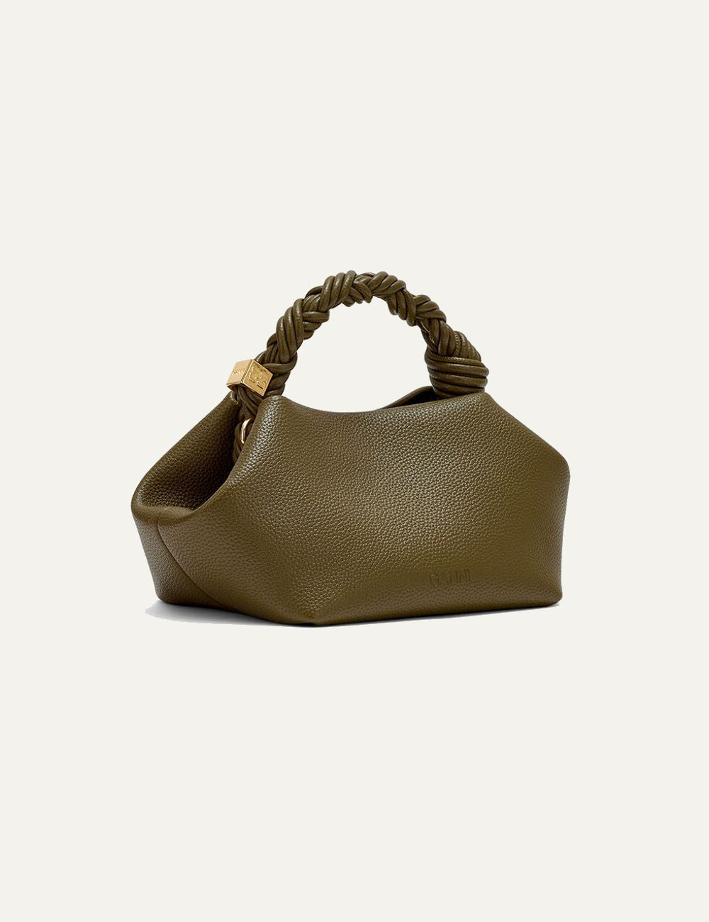 Ganni Small Bou bag green braided handle back view