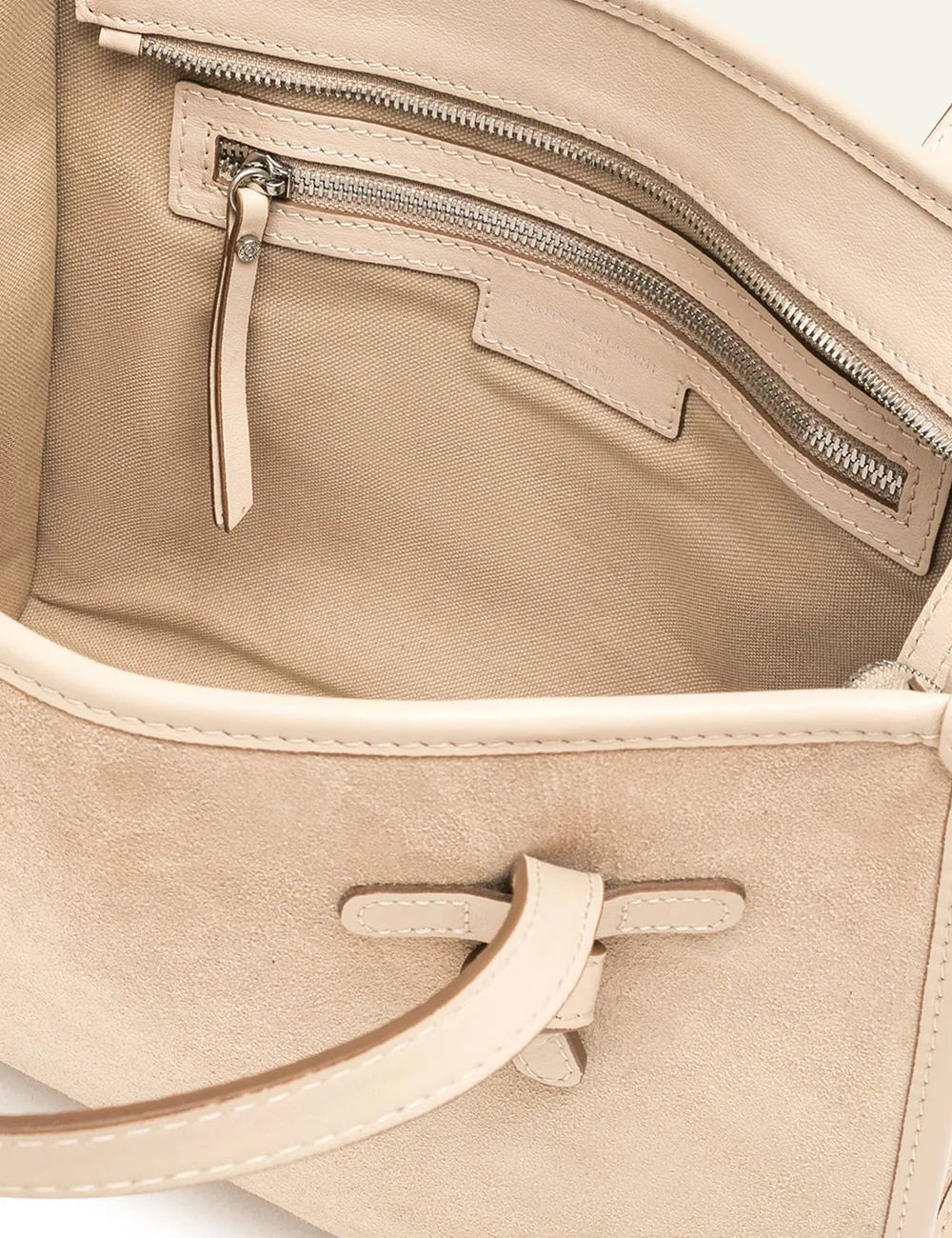 gianni chiarini marcella shopping bag suede beige top