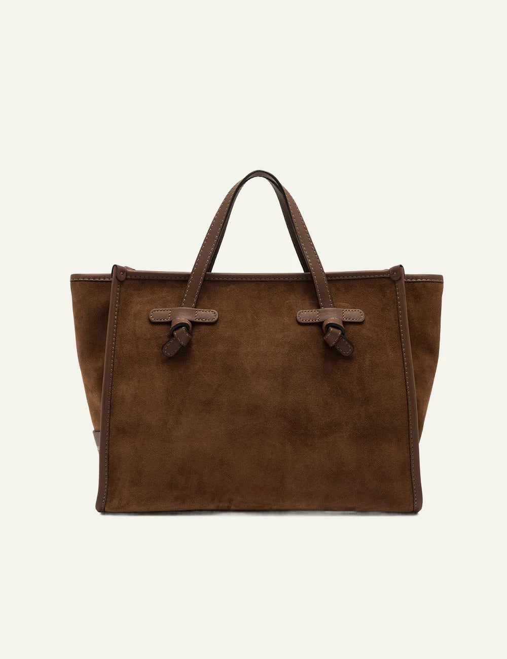 Women's Gianni Chiarini Miss Marcella 32 suede tote bag in tan with leather details back