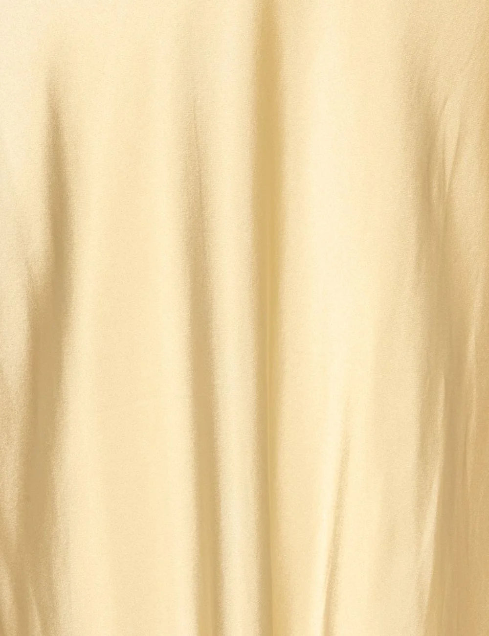 Gold satin halter maxi dress with deep neckline detail view