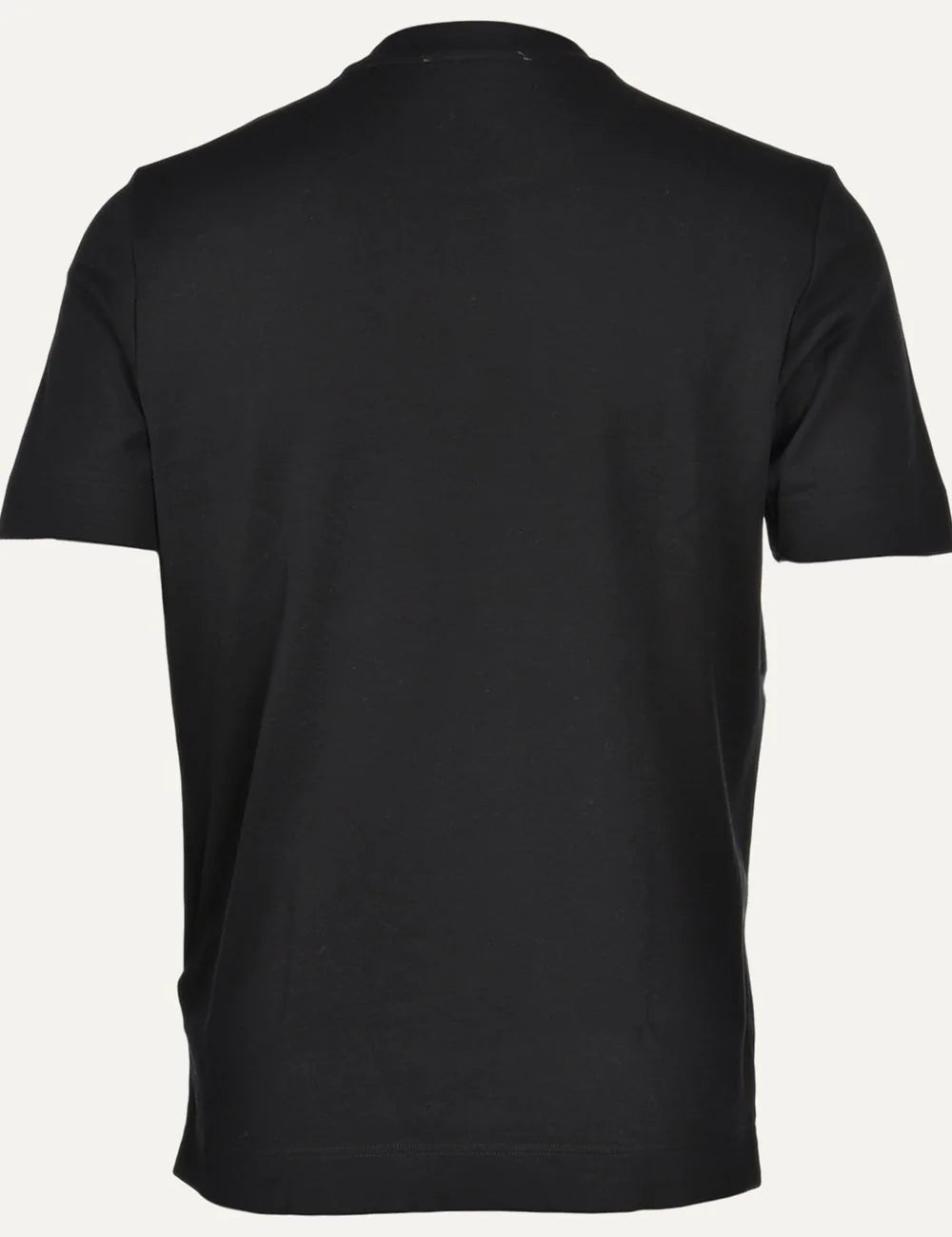 Gran Sasso men black Luxury Cotton Interlock crew neck T-shirt in 100% cotton back