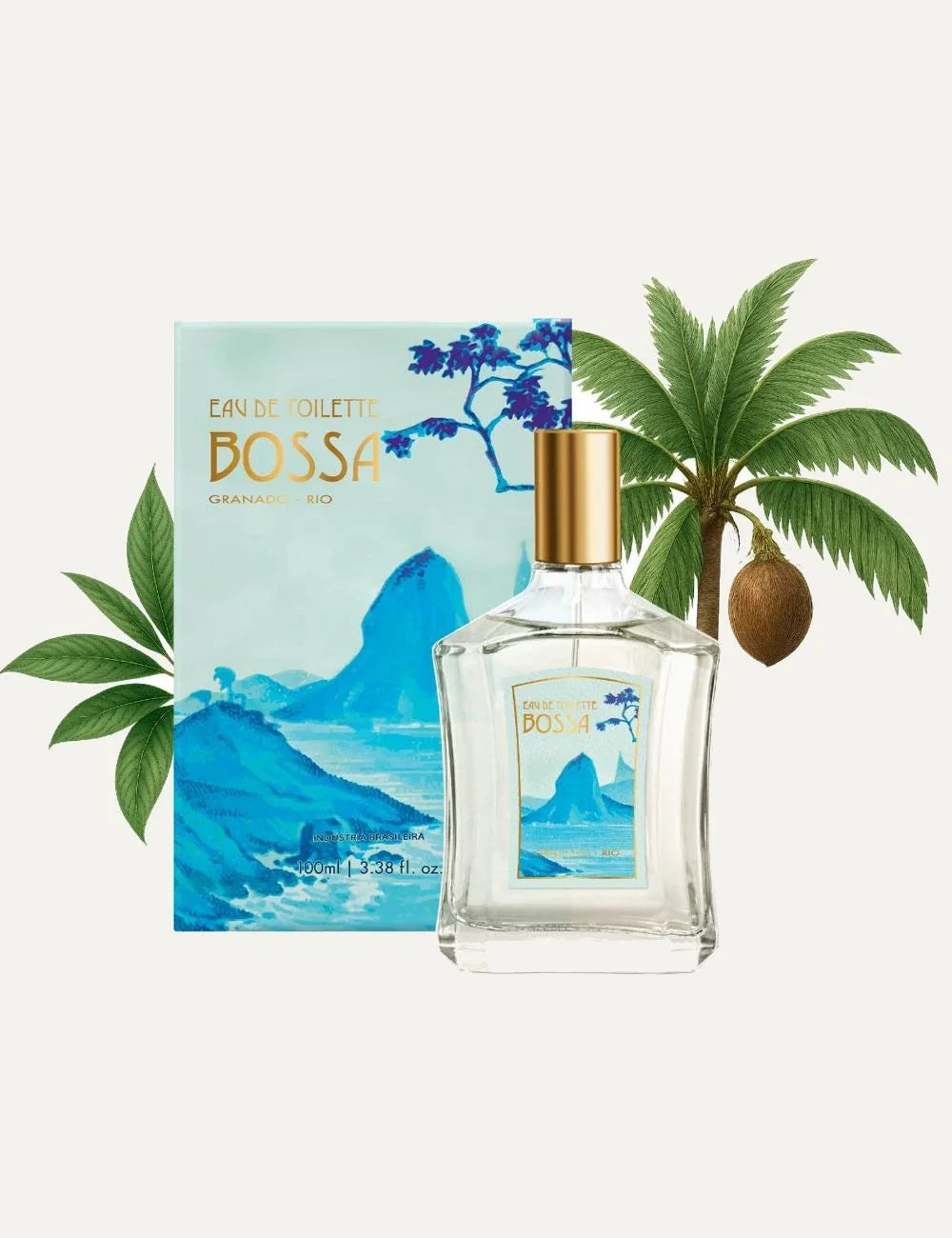 Granado Bossa eau de toilette bottle illustrated label detail view