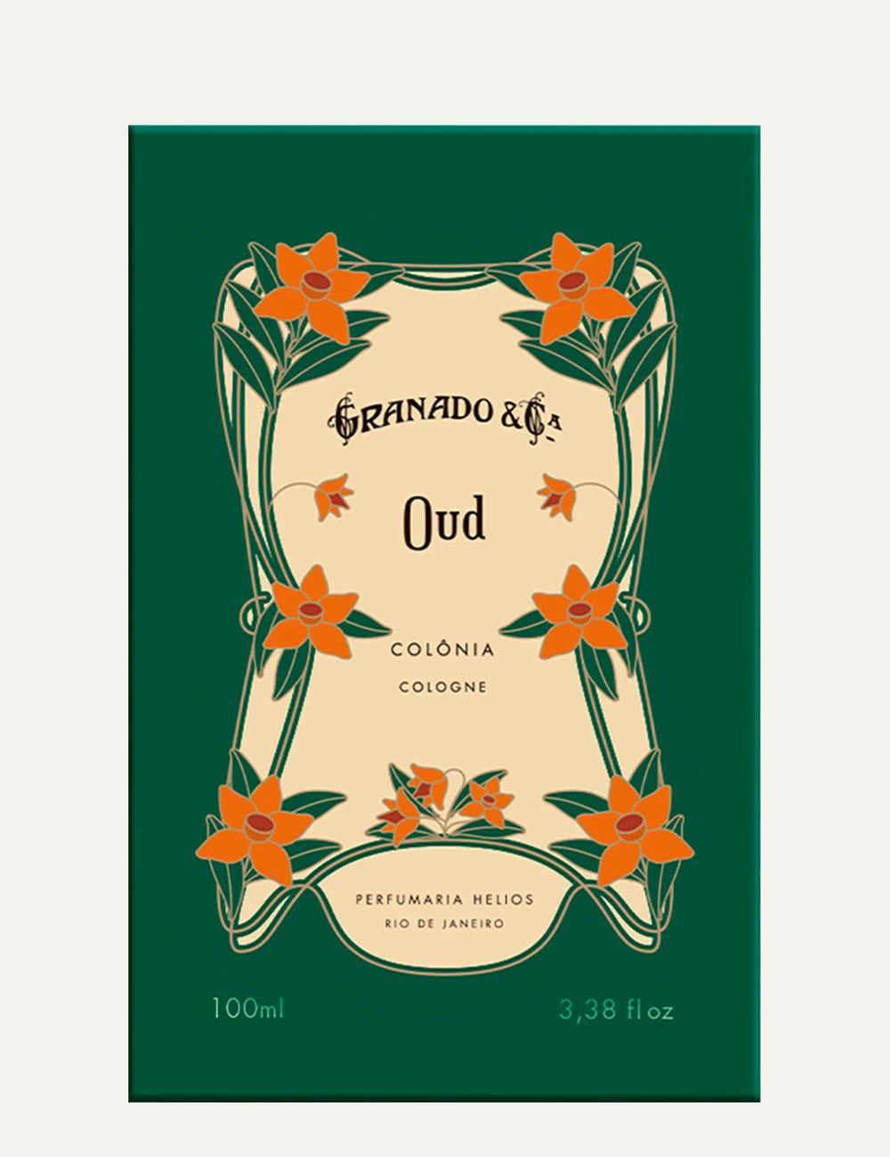 Granado Oud eau de cologne bottle floral label box view